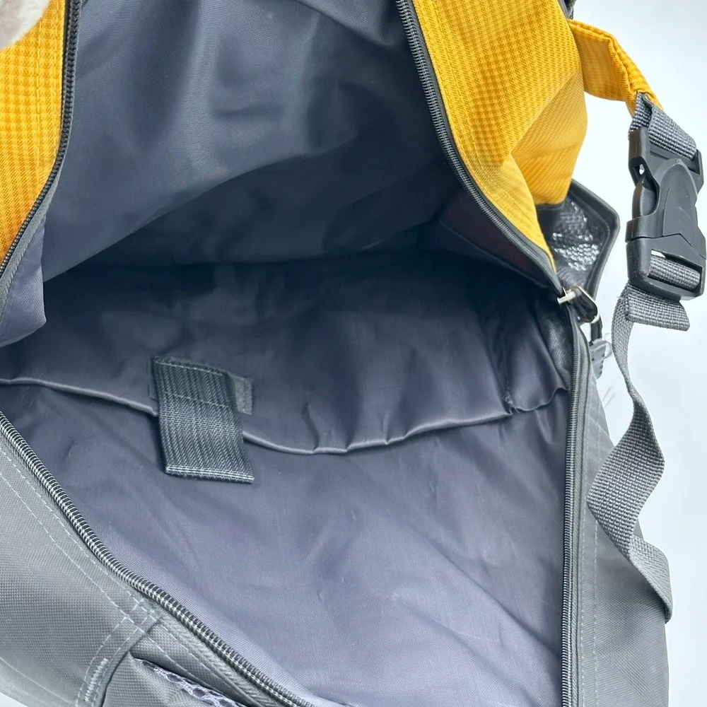 Langfeng Backpack Unisex Outdoor‎ Hiking Travel Rucksack Yellow Grey OS